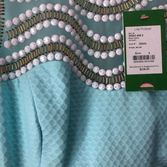 Lilly Pulitzer Tia Shift Dress, Pool Blue, Size 2 - Picture 6 of 6